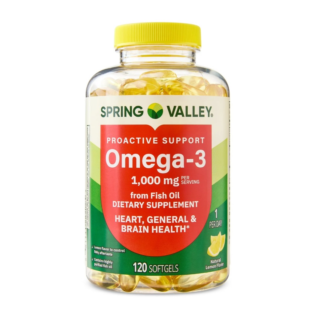 Spring Valley Omega-3 Fish Oil 120 Softgels f 1000 mg importado EUA