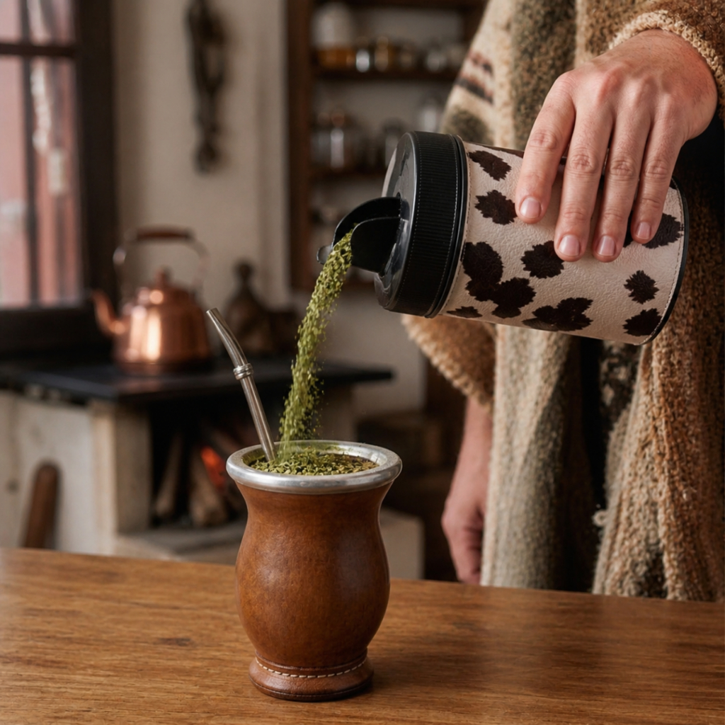 Porta Erva Mate Chimarrão Tereré Com Bico Dosador Portátil