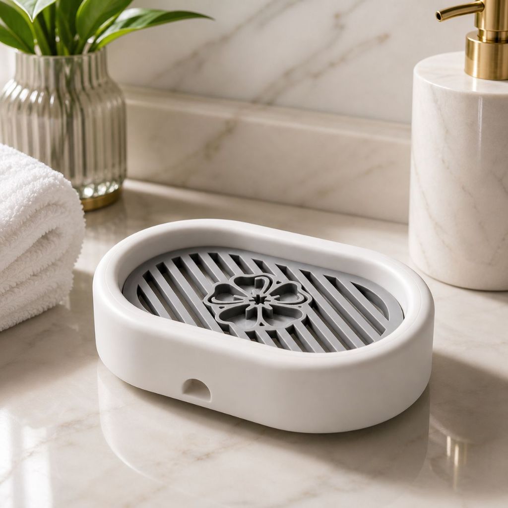 Porta Sabonete Banheiro Saboneteira Moderno Grade Removível Drenagem Inteligente Lavabo