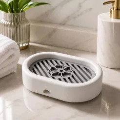 Porta Sabonete Banheiro Saboneteira Moderno Grade Removível Drenagem Inteligente Lavabo
