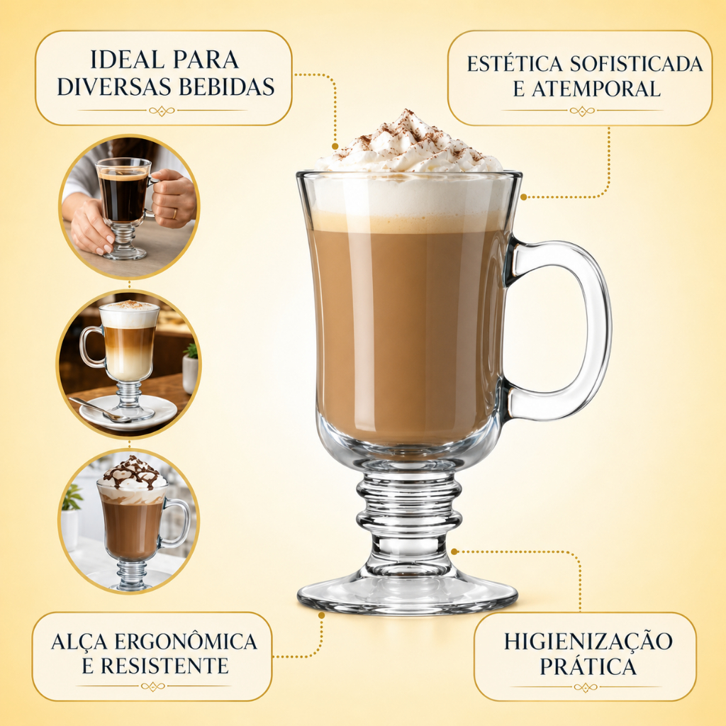 KIT Caneca Vidro Capuccino Versátil Premium Nespresso Café Em Coffee Com Alça …
