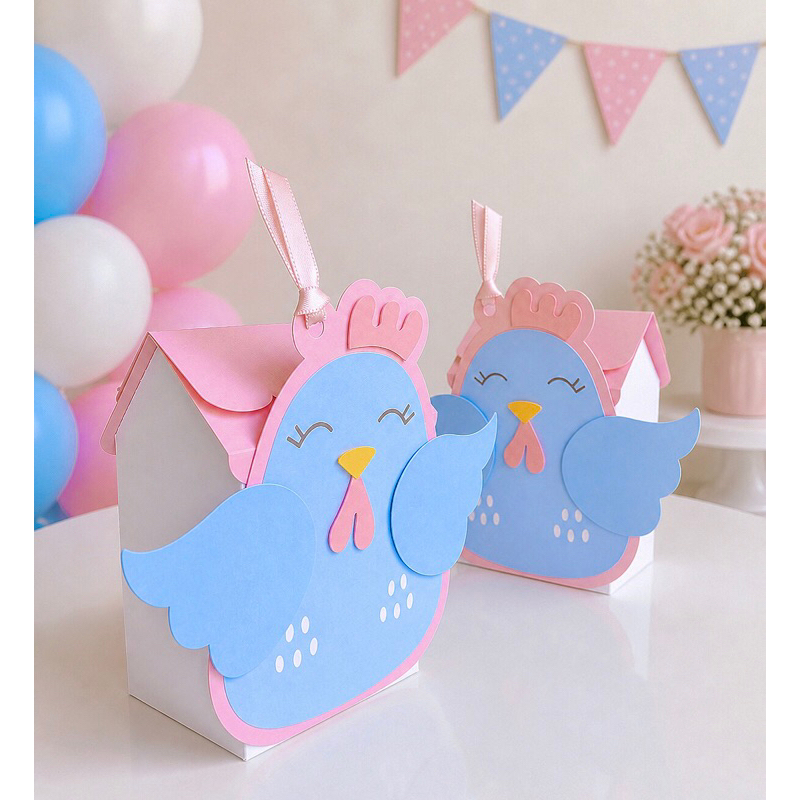 Kit Caixa Galinha Pintadinha para Aniversário Lembrancinha Sacolinha Surpresa Festa Personalizados 12 unids