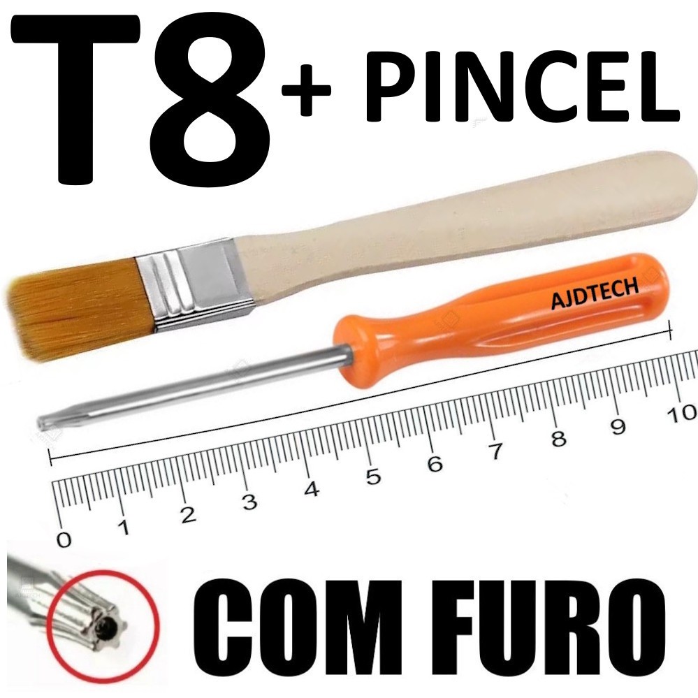Chave Torx T8 Com Furo T8H Torx Security TR8 Abre Ps3 Ps4 Ps5 Controle de XBOX Opção com/sem pincel