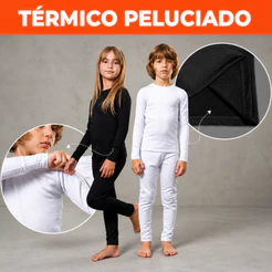 Conjunto Térmico Peluciado Infantil Flanelado Juvenil Menina Menino unissex Segunda Pele