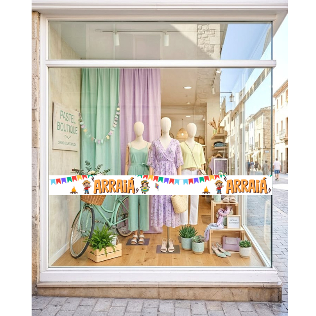 Faixa Adesivo Decorativa Vitrine Festa Junina Arraial Liquidação 1m