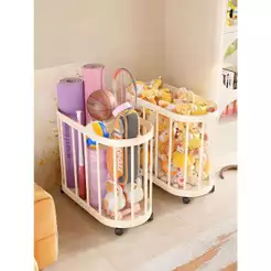 Cesto Organizador com Rodinhas Para Brinquedos Lavanderia Objetos e Roupa Suja Multiuso