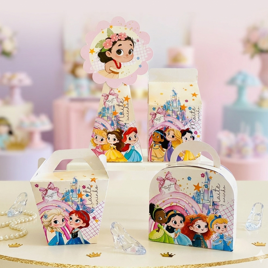 Caixinhas personalizadas tema princesas - envio rápido - lembrancinha - festa infantil - aniversario