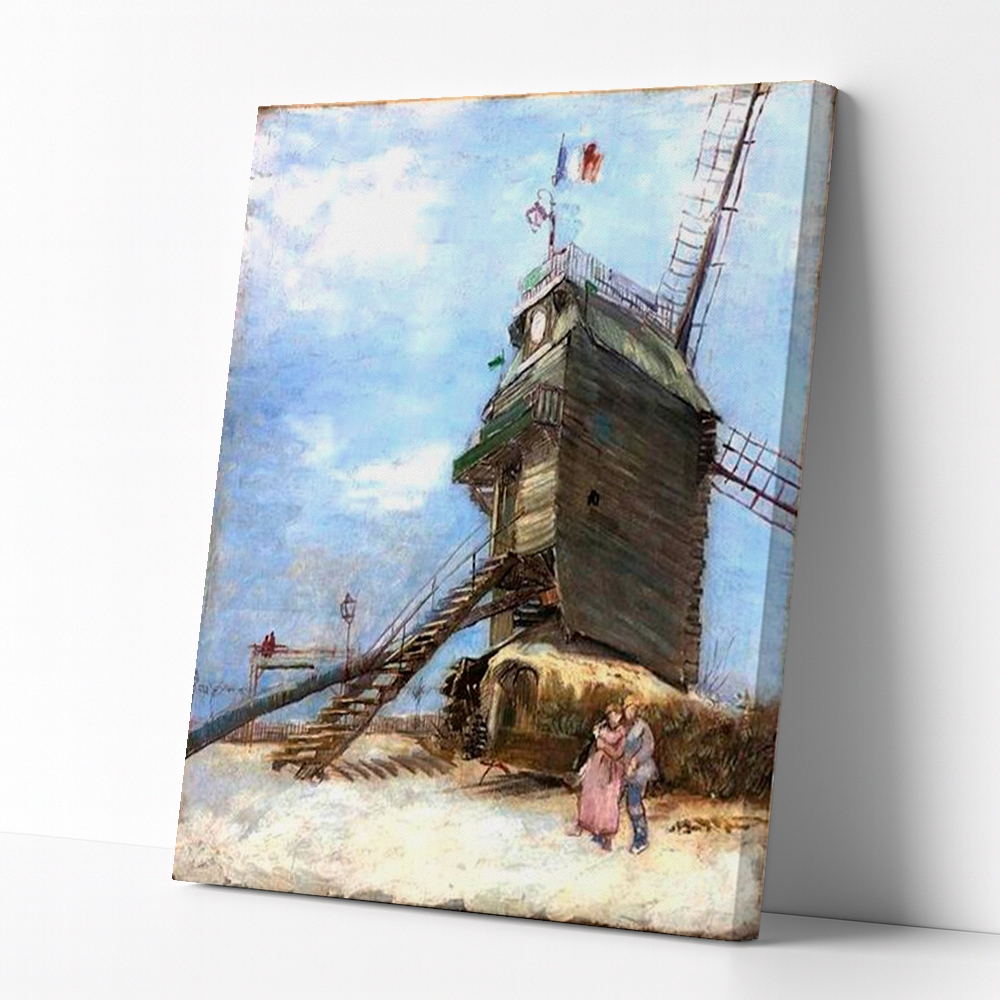 Quadro Van Gogh Moinho de Vento – Paisagem Pós-Impressionista em Tela