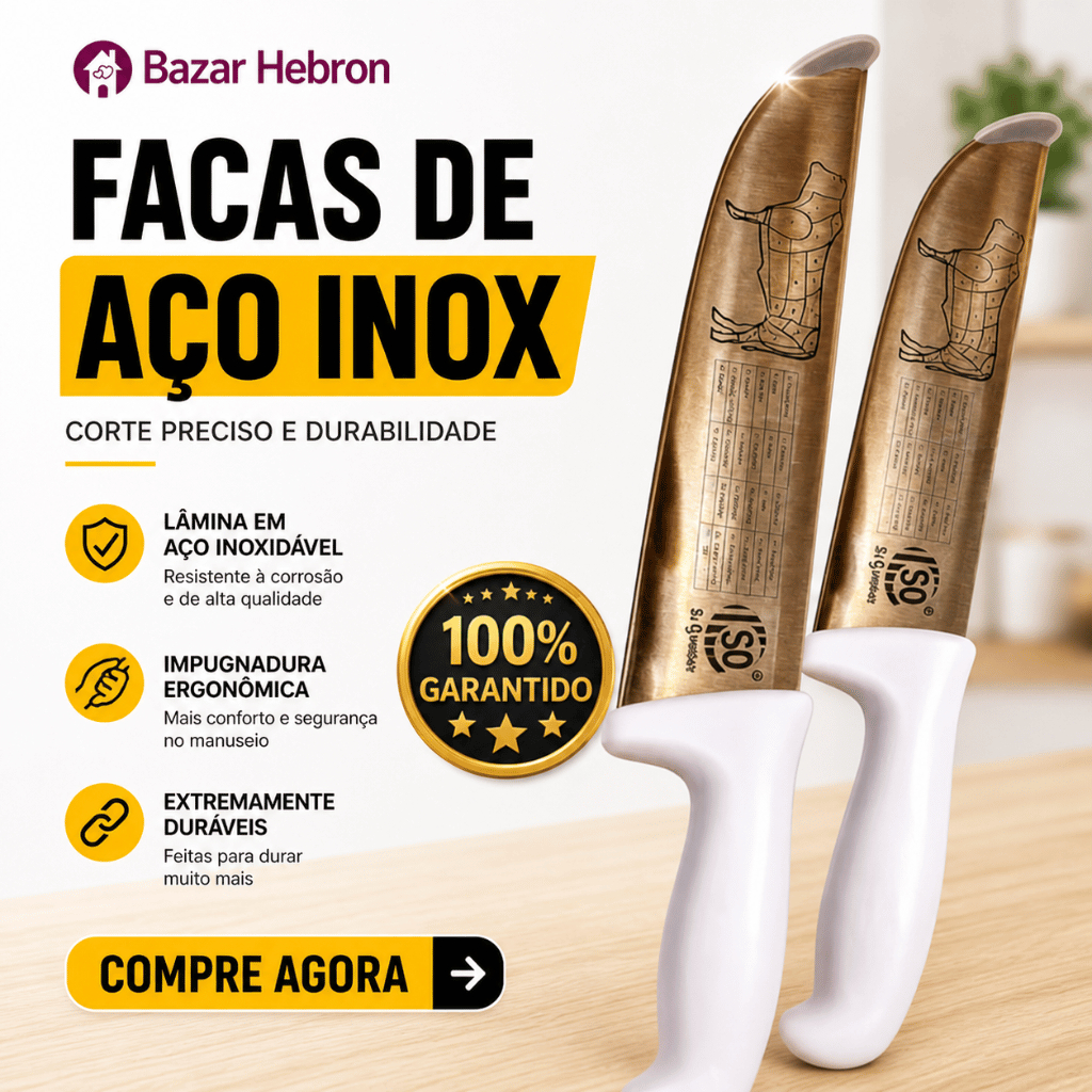 Imagem Kit 2 Faca PROFISSIONAL 10 Pol + 8 Pol Cozinha Carne Açougue Chef Desossa Inox Churrasco