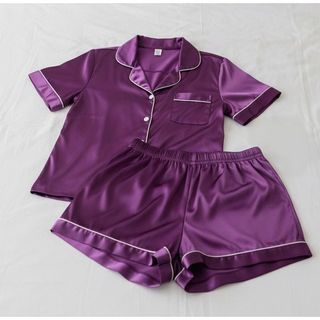 Pijama feminino UVA cetim premium toque de seda, modelo americano