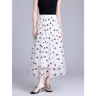 Saia  Moda Feminina Midi Comprida Longa Elegante e Elastica de coraçao/saia midi/saia tule/saia longa