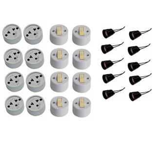 Kit instalação residencial - 8 tomada externa ~ 8 interruptor externo ~ 10 soquete para lâmpada - instalação residência