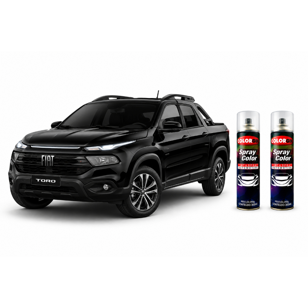Spray Automotivo Toro Preto Carbon Fiat + Spray Verniz 300ml