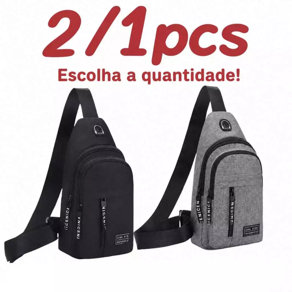 2/1 PCS Bolsa Mochila De Peito Tiracolo Pochete Bolsa Impermeável Transversal Masculina — imagem 1