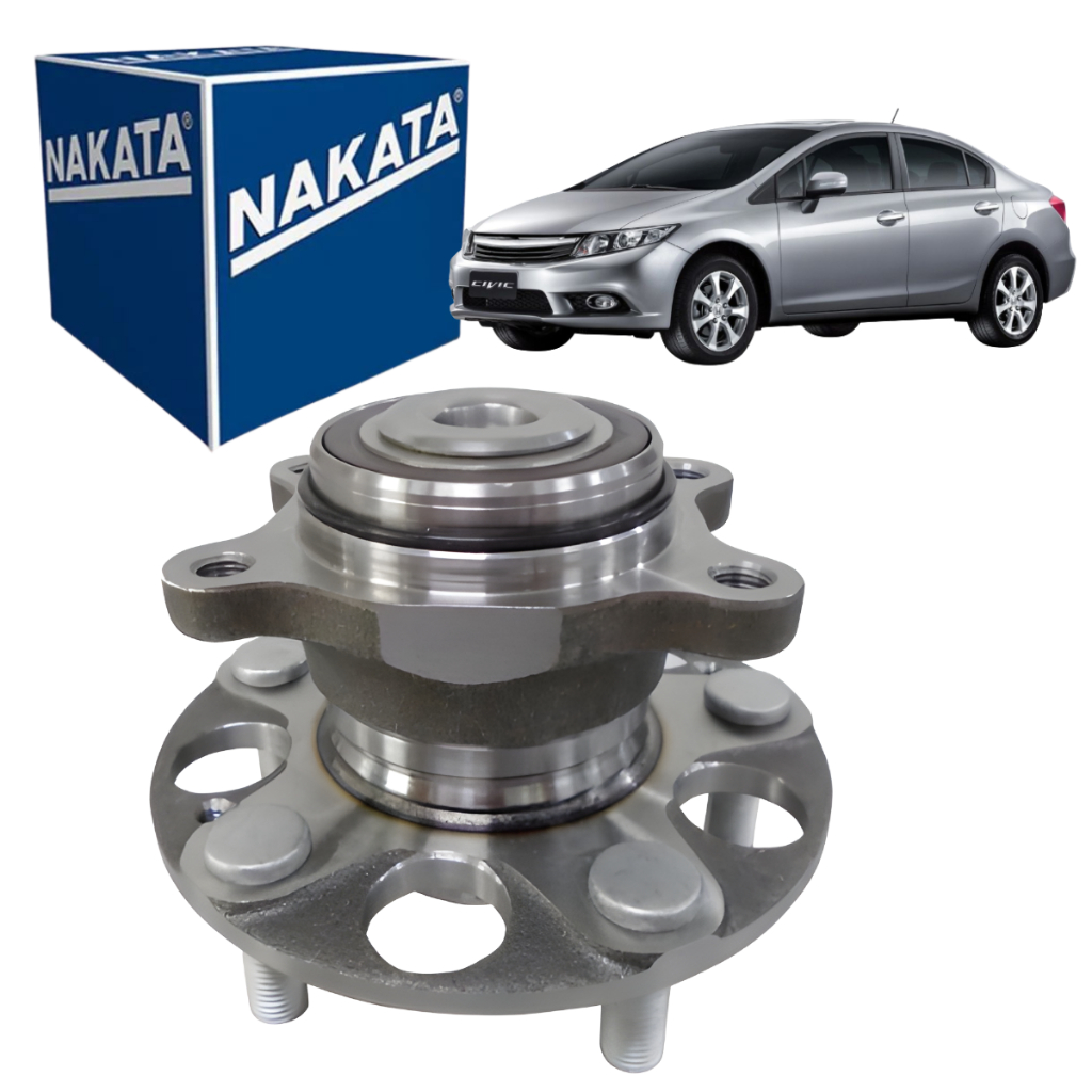 Cubo Roda Traseira Com Rolamento original Nakata New Civic 1.8 Com Abs 2007 a 2012