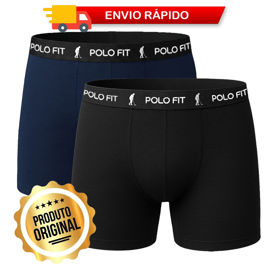 Kit 2 Cuecas Boxer Box Polo Fit Algodão Cotton Confortável Original