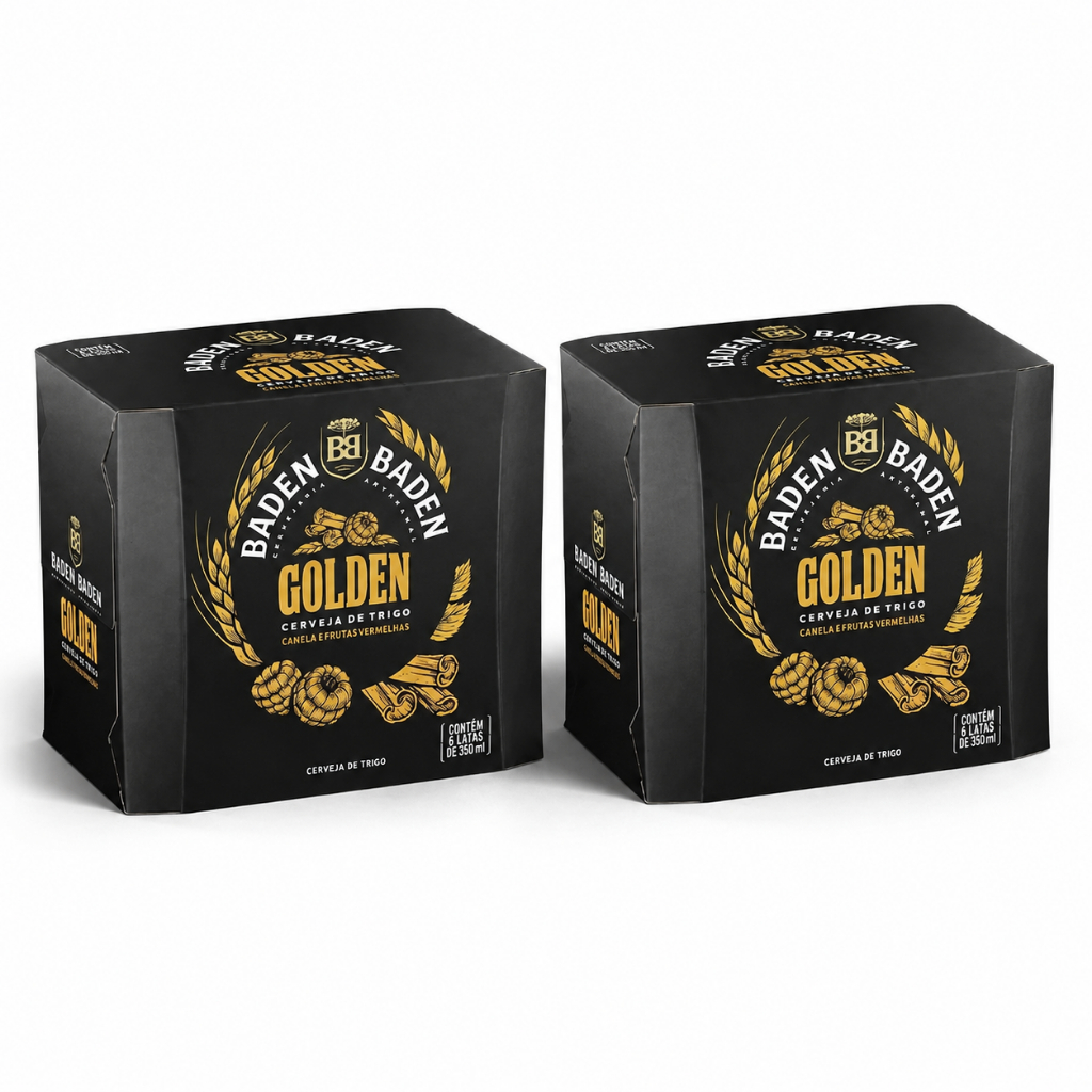 KIT Cerveja Baden Baden Golden 350ml – Cerveja Artesanal Premium Puro Malte - 12 unidades