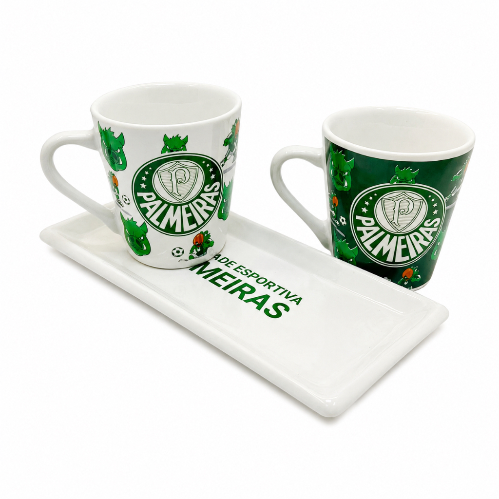 2 XÍCARAS TULIPAS 130ML NO PIRES PRESENTE OFICIAL PALMEIRAS