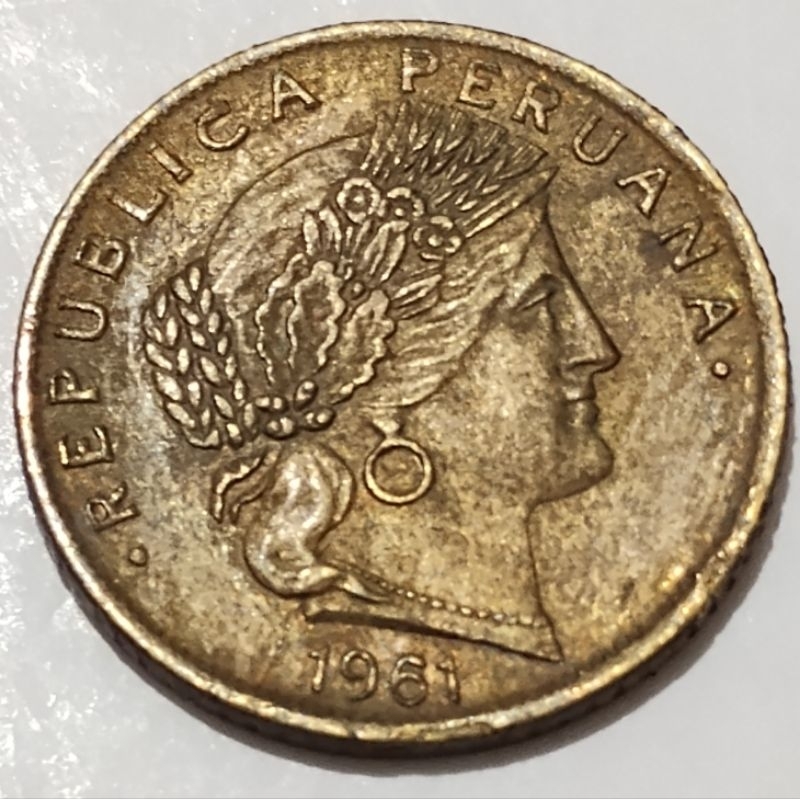 Moeda antiga 5 centavos 1961 Peru 🇵🇪
