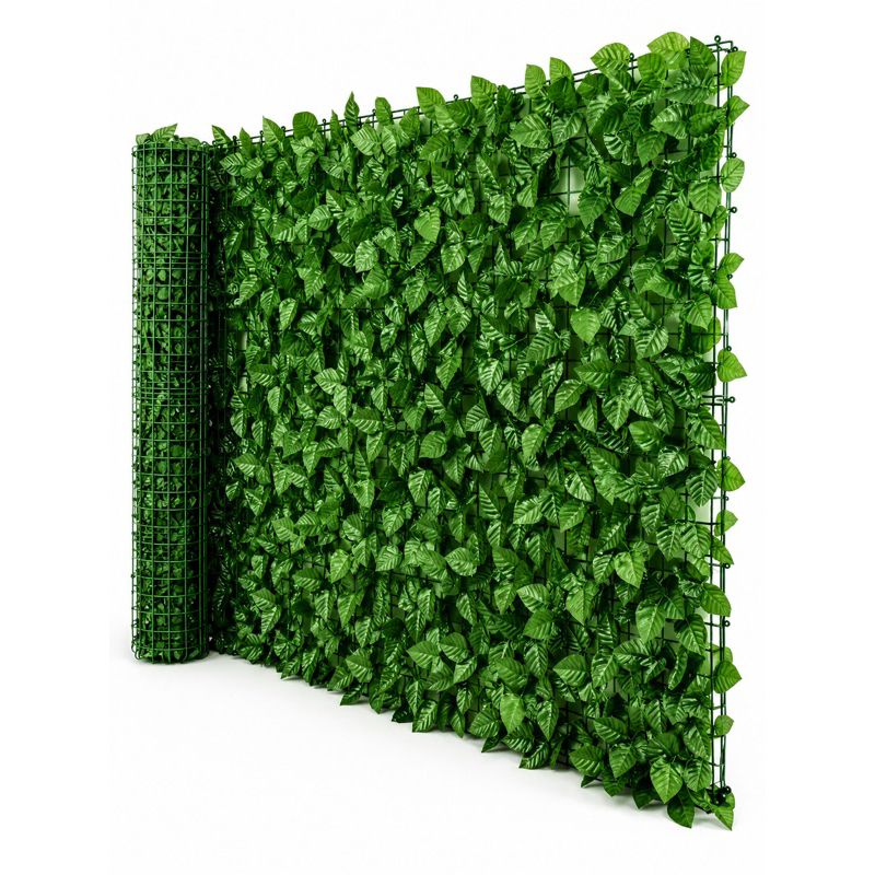 Muro Inglês 2x1 Jardim Falso Vertical Artificial Ficus Proteção UV Cerca Viva Parede Verde Área Gourmet