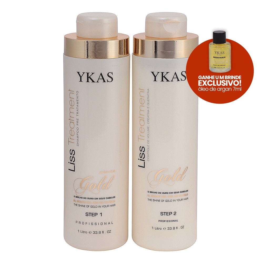 YKAS GOLD KIT REDUTOR DE VOLUME ESCOVA PROGRESSIVA (2X1L)