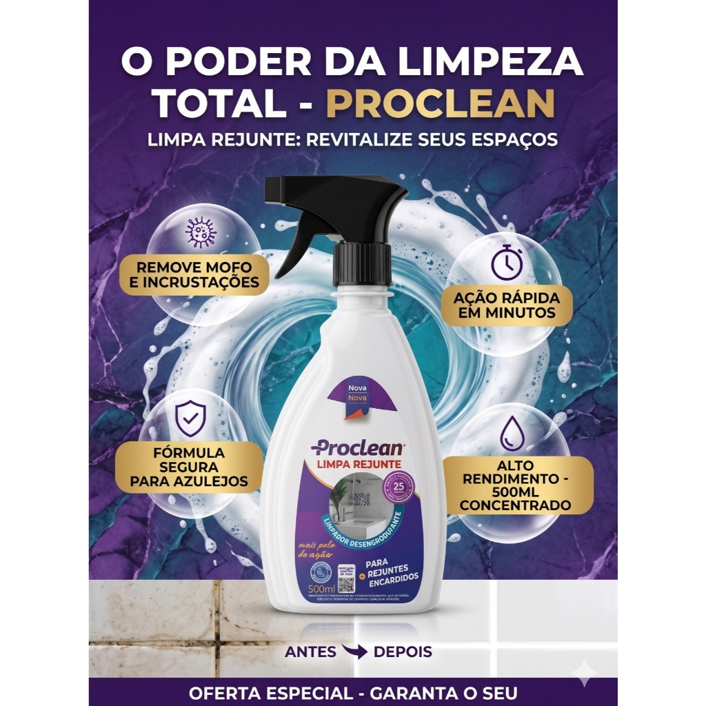 LIMPA REJUNTE Sujo Procean Tira Sujeira Mofo Encardidos De Pisos e Porcelanato