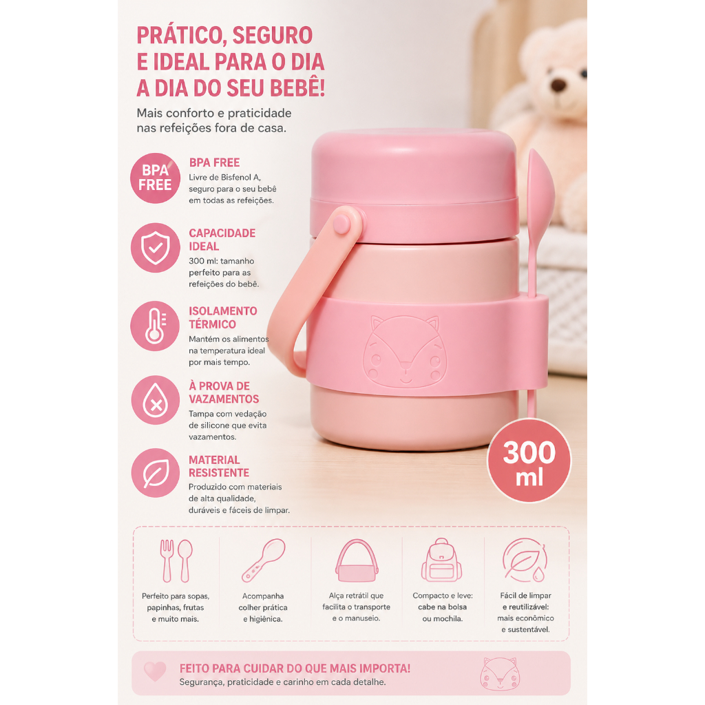 Pote Térmico Inox Fisher-price Play Timer 300ml Original