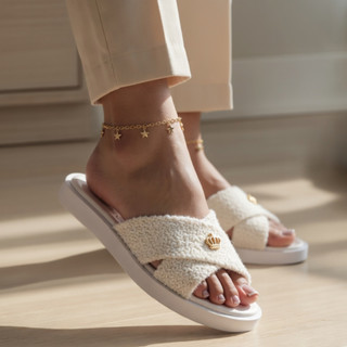 Sandália Feminina Slide Flatform Papete Rasteirinha Casual
