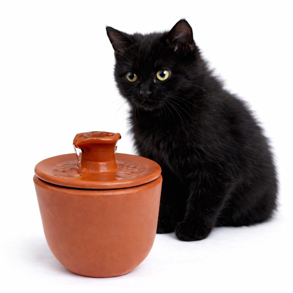 Bebedouro Fonte Automático Cerâmica 2,5L: Garanta Água Fresca, para Gatos e Cães (Modelo 2)