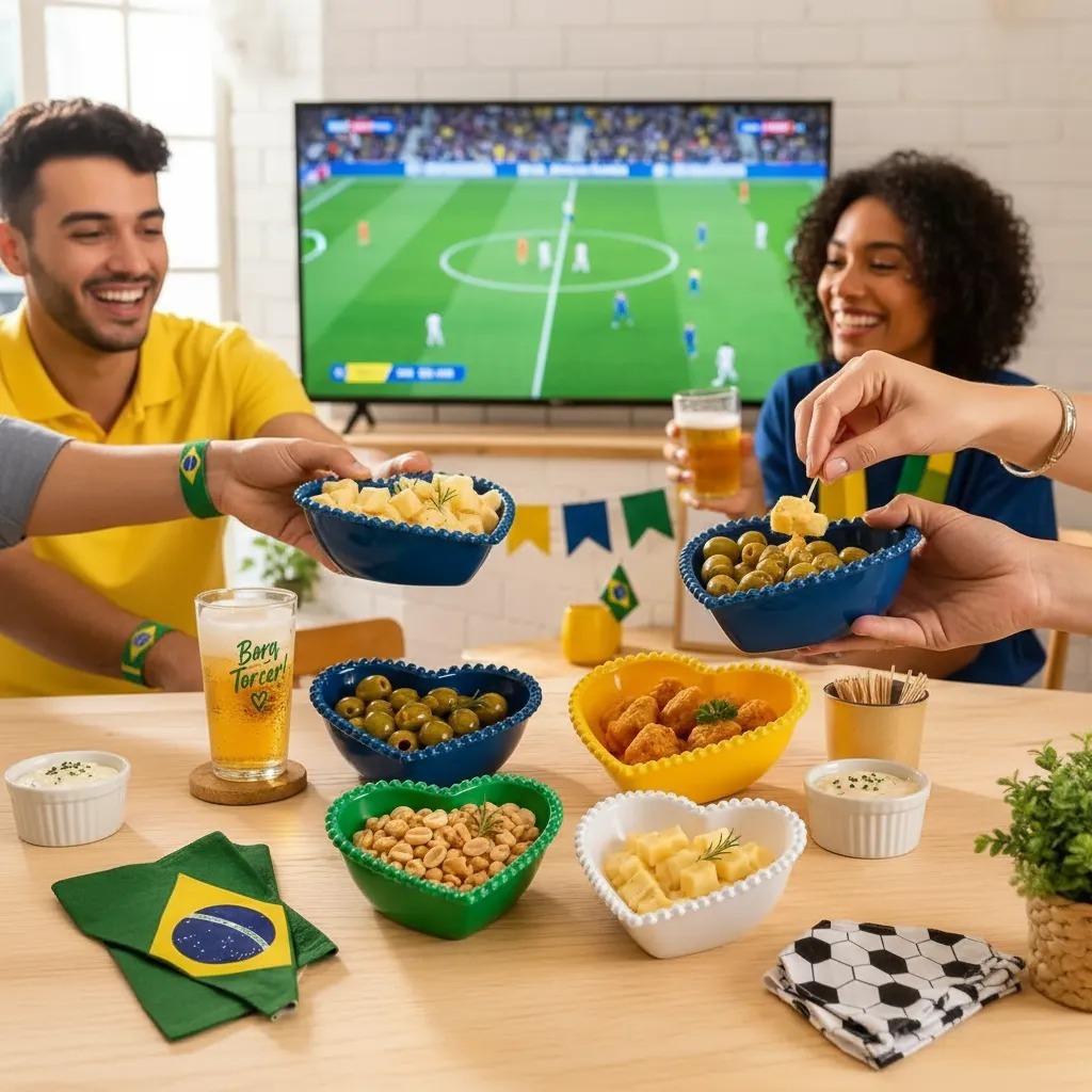 KIT CUMBUCAS COPA DO MUNDO, MATERIAL ACRÍLICO, MODELO PEARL, BRASIL, VERDE, AMARELO, BRANCO E AZUL