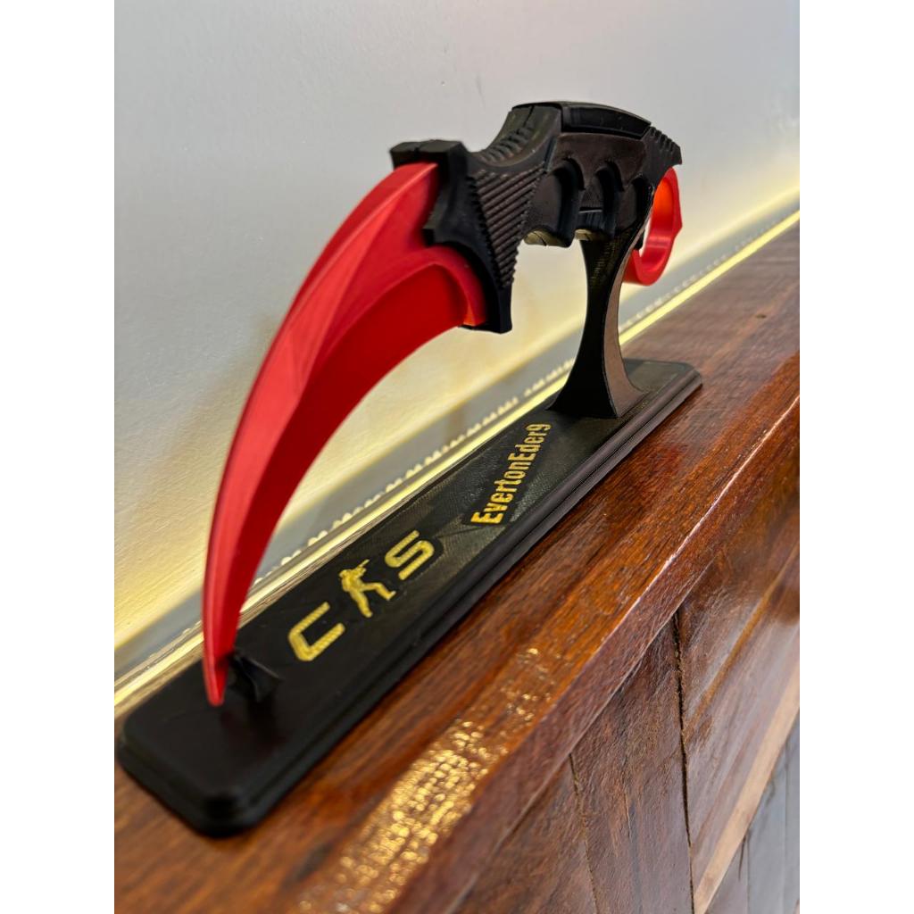 KARAMBIT CS2 | Réplica Decorativa | Impressão 3D - CORES DIVERSAS | Suporte Personalizado