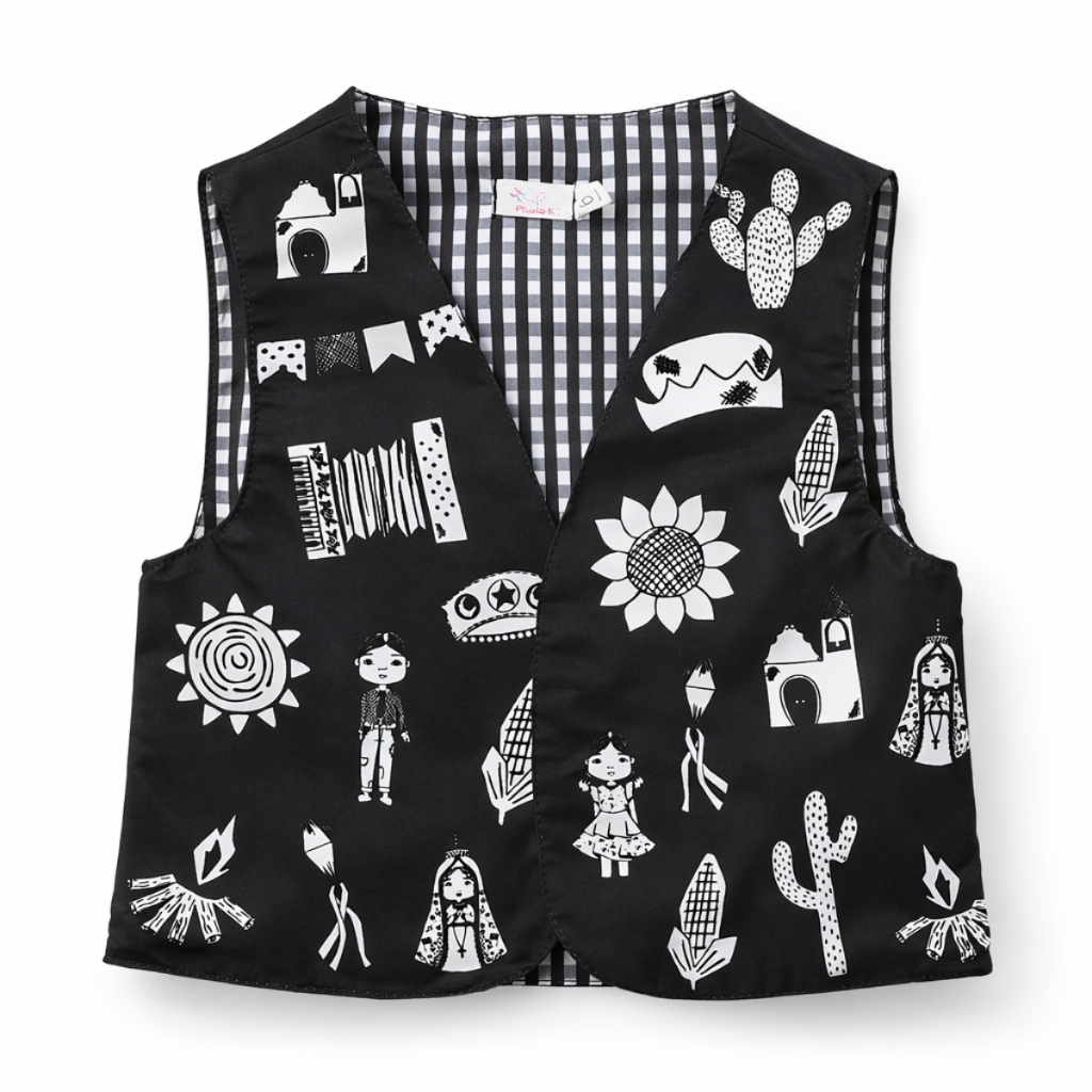 Colete Infantil Temático Cordel Xilogravura - Look Festa Junina