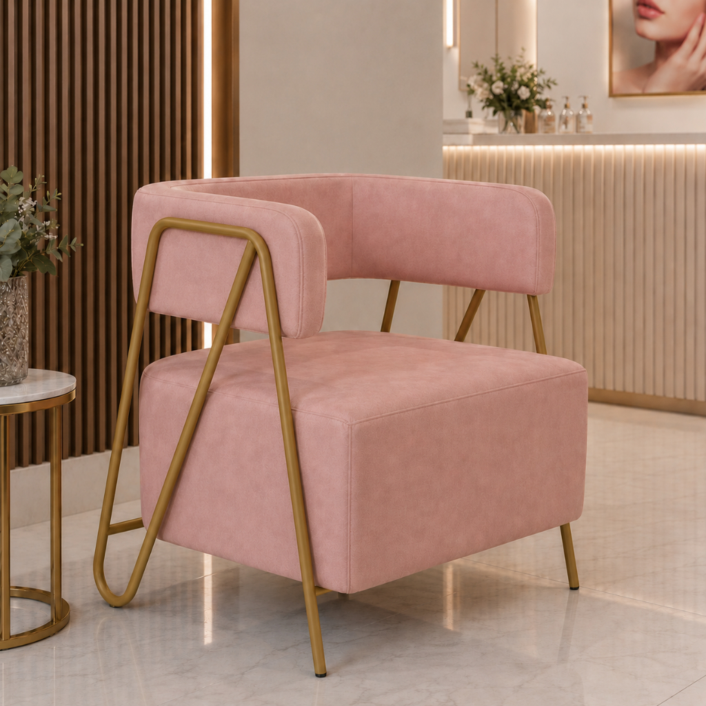 Poltrona Ravena - Sofisticada, espaçosa e confortável - Consultar cores de tecidos -  BASE EM TUBO DE AÇO RESISTENTE