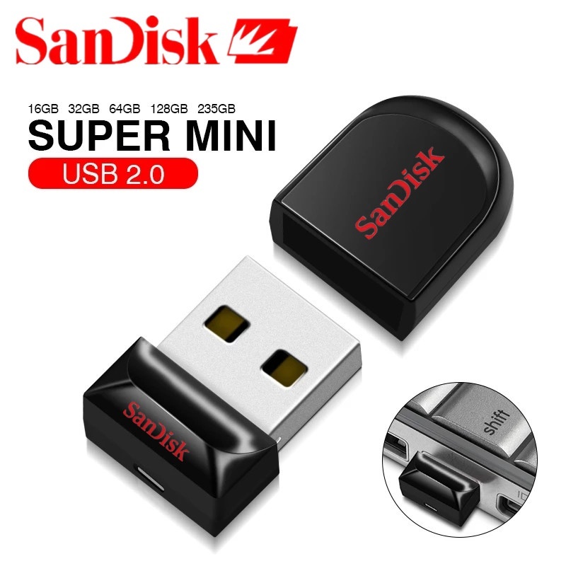 PenDrive San.disk USB 8GB 16GB 32GB 64GB Cruzer Lâmina 2.0 Flash Drive Memory Stick Pendrive