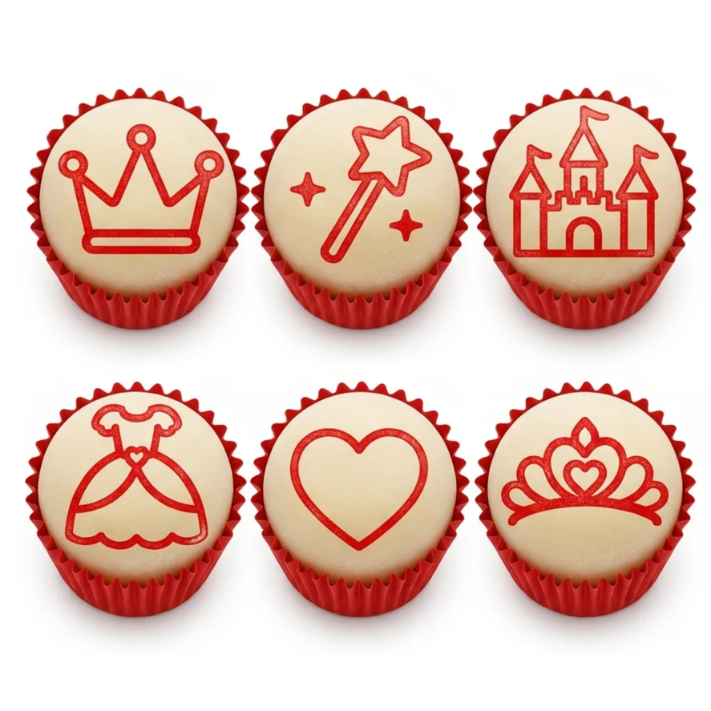 Kit Carimbo Marcador Brigadeiro PRINCESA Molde Festa Confeitaria Aniversário Doces