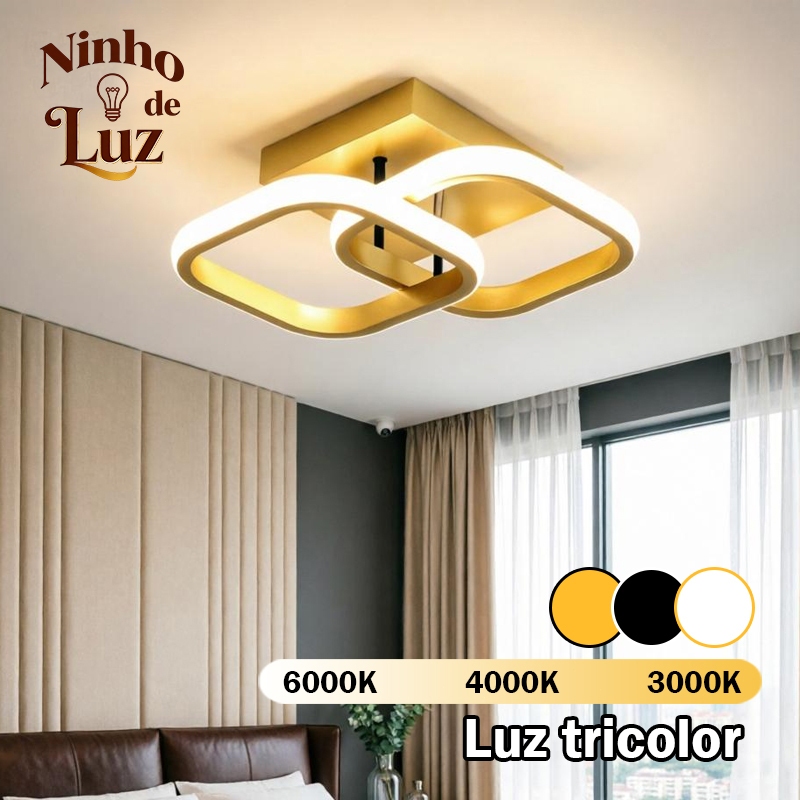 Luminaria De Teto Plafon LED Luzes Decorativas Moderna Econômica com Luz Suave Ideal Para Sala Jantar Quarto Corredor