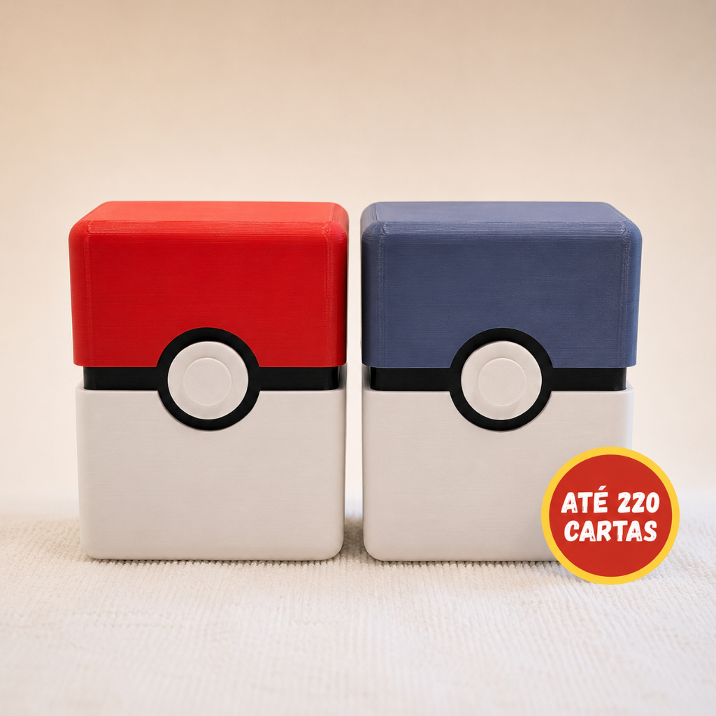 Deck Box Pokémon Pokébola 220 Cartas TCG | Porta Magic MTG Yu-Gi-Oh | Caixa Cartas | Card Game