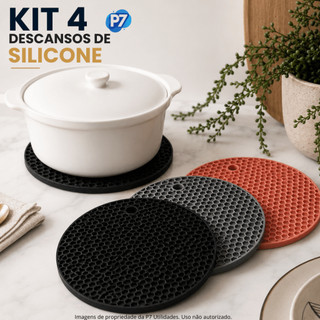 Descanso de Panela Silicone Antiaderente Suporte Porta Panela Quente Utensilios de Cozinh…