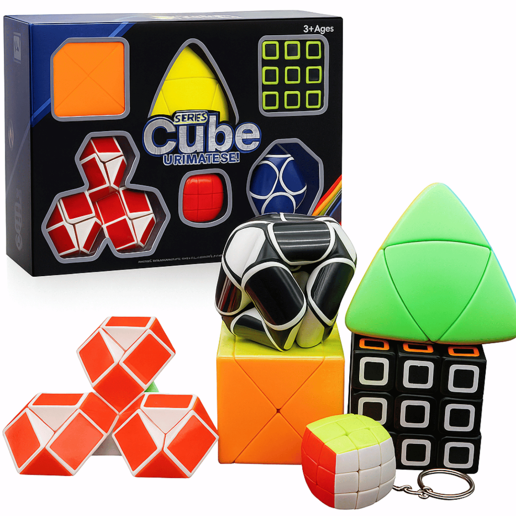 Kit Cubo Mágico 6 Peças Profissional Puzzle Educativo Raciocínio Lógico Criança adolescente