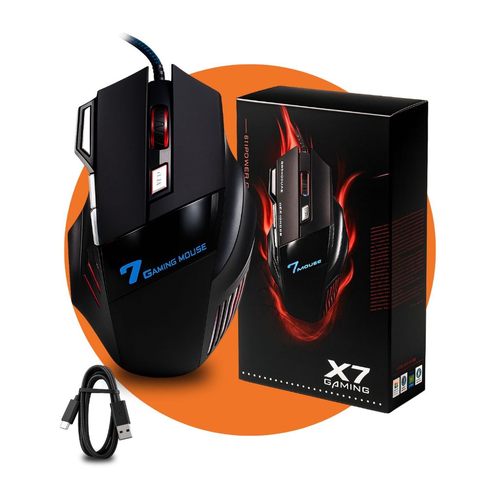 Mouse Gamer Fio Usb Para Jogos Sensor Laser Alta Precisão 2400 Dpi DragClick Leve Ergonômico