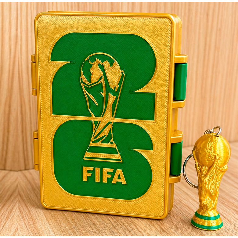 Porta Figurinhas do Álbum Copa do Mundo Caixa Box Dupla 2 Slots + de 400 Figurinhas Seleção + Brinde