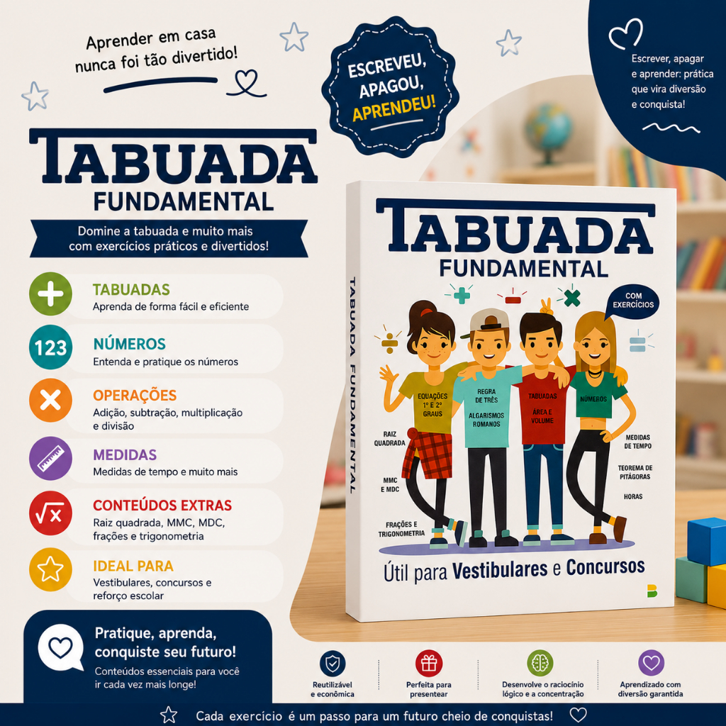 Imagem Tabuada Fundamental / Vestibular e Concurso 