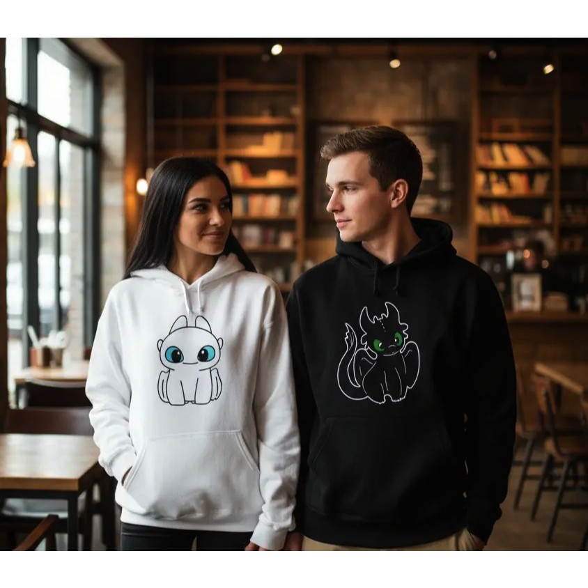 Conjunto Moletom Canguru para Casal Como Treinar Seu Dragão Moletom Canguru Vários Modelos