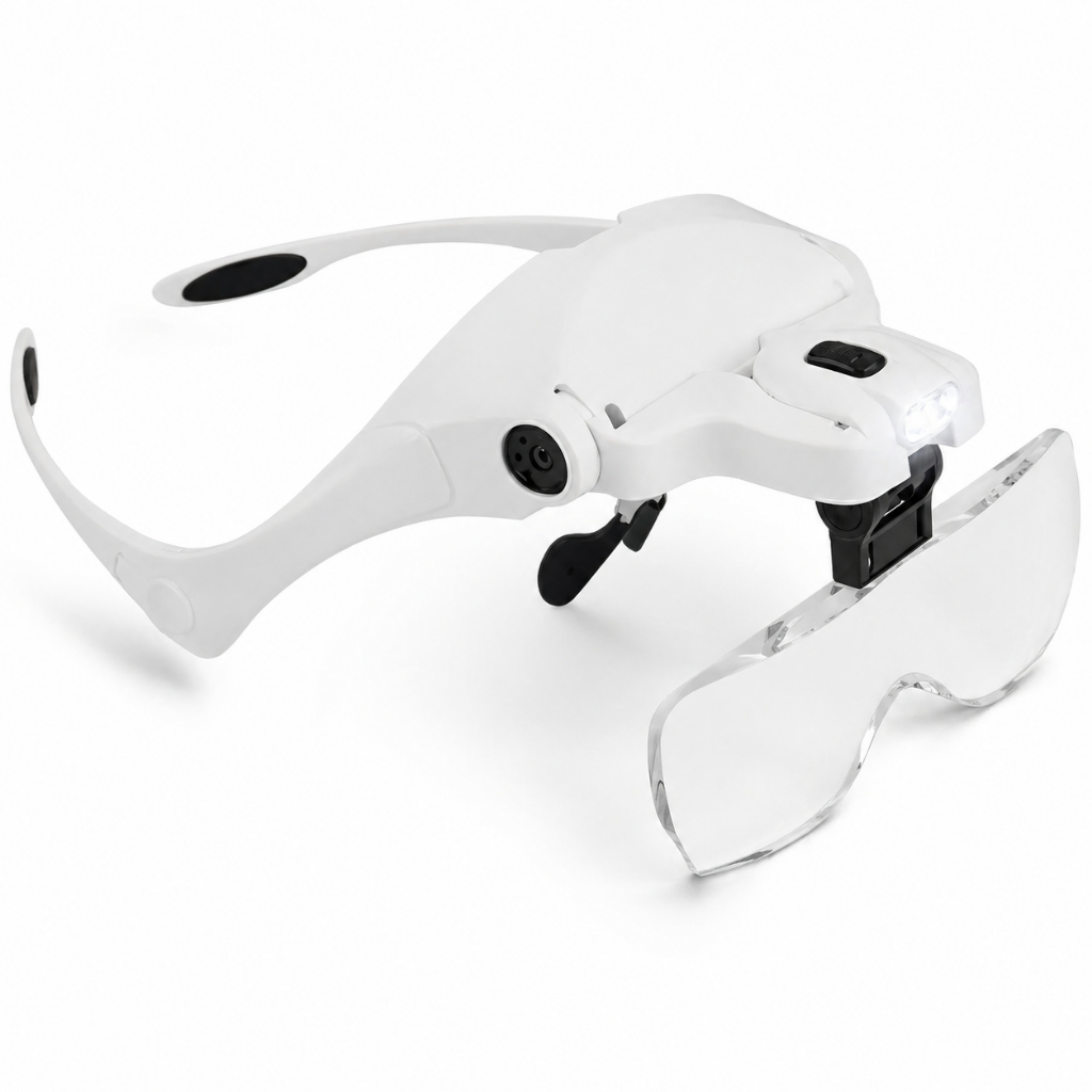 Lupa de Cabeça Óculos 5 Lentes e 2 leds Estética Dentista Leitura Lorben