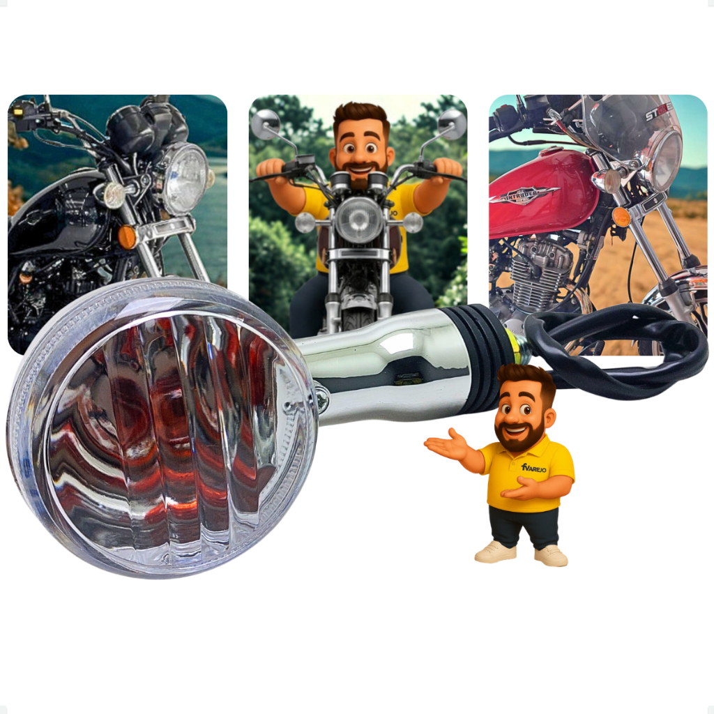 Pisca Traseiro Esquerdo e Direito Compatível Suzuki Intruder 125 / Intruder 250 Lente Cristal