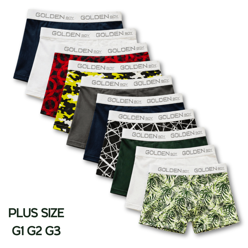 Kit 10, 5, 3 Cuecas Boxer Microfibra Forro 100% Algodão Plus Size Confortável Estampadas Lisas
