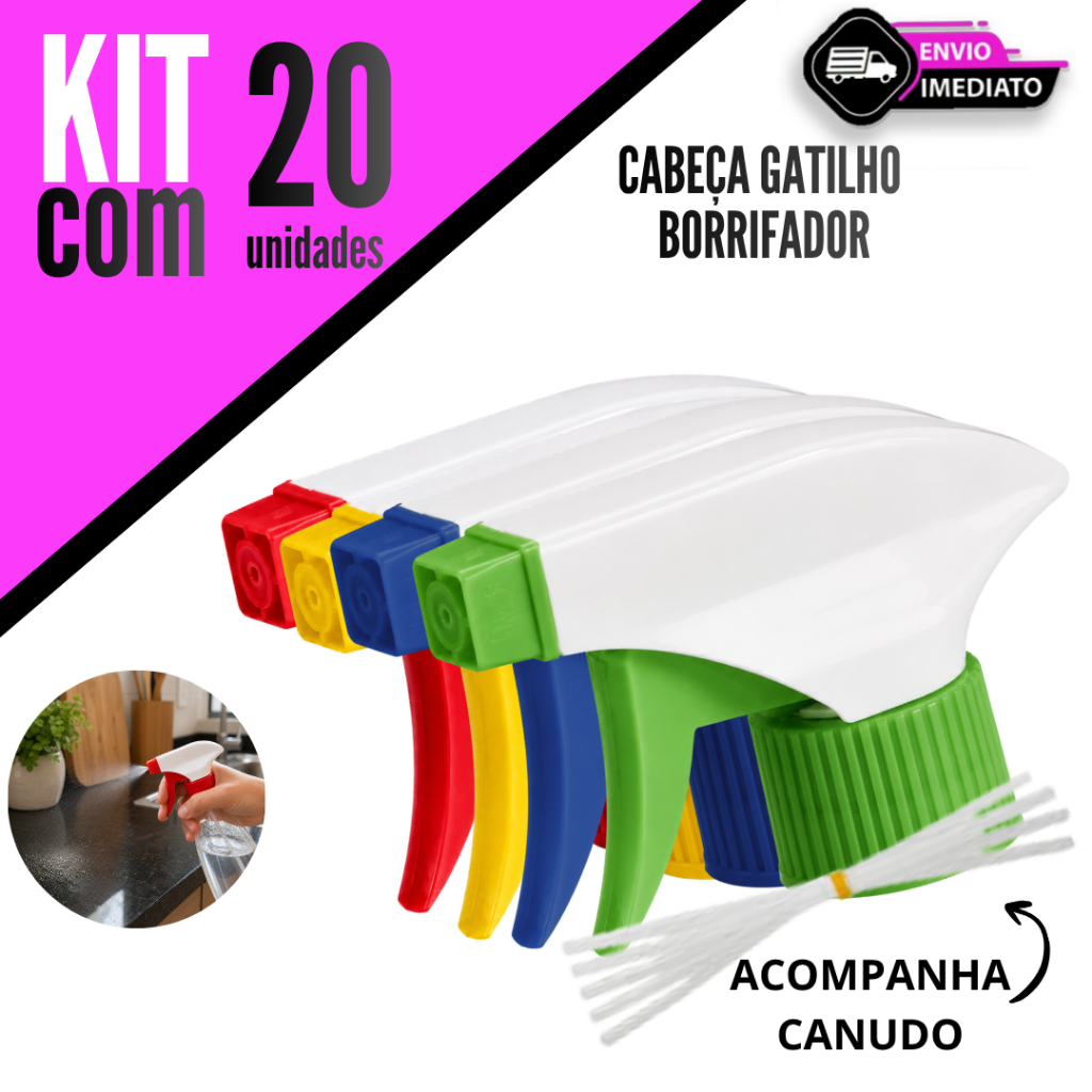 Conjunto 20/16/12/8 Unidades Cabeça Gatilho Borrifador Pulverizador para Garrafa Reutilizável
