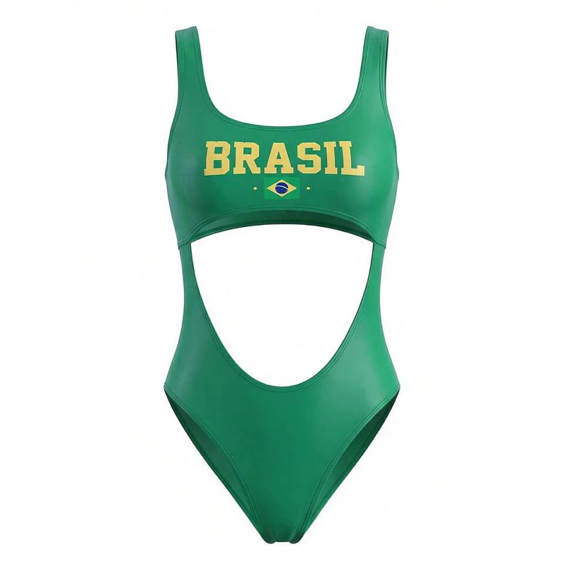 Blusa do Brasil Body Maiô Sensual Copa do Mundo Seleção Brasileira Verde Amarelo COP08