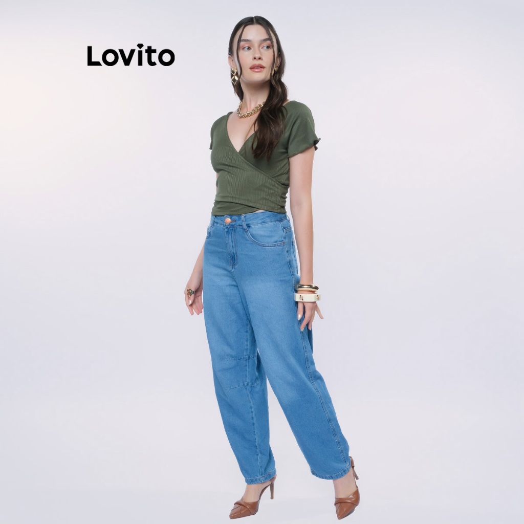 Lovito Blusa Feminina Casual Transpassada BLB1025BRL1055 · foto 2