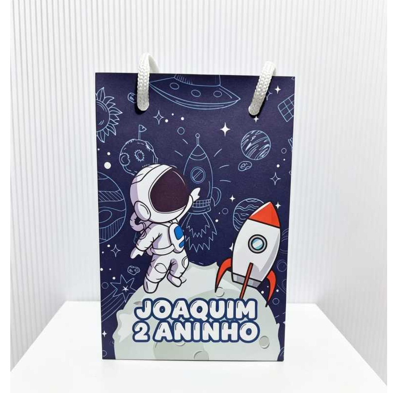 Sacolinha Astronauta Personalizada Lembrancinha Festa de Aniversário